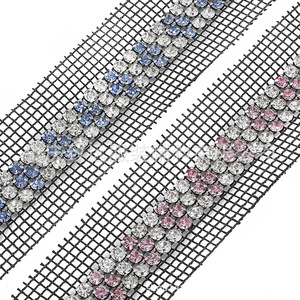 5mm <b>Square</b> Mesh Rhinestones With Three Rows Pointed Bottoms For DIY Clothing Hair Accessories Decorative Trimmings - Product Image 5