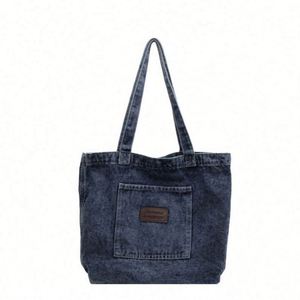 Bolsa de Lona para la Vida Diaria, Venta de Fábrica, Bolsa de Mezclilla de Gran Capacidad, Plegable, para Compras, con Logotipo Personalizado - Product Image 1