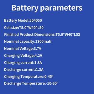 Paquete de Baterías LiPo Personalizadas 504050 de 3.7V y 1300mAh para Dispositivos de Seguridad para el Hogar Inteligente y Electrónica Portátil - Product Image 3