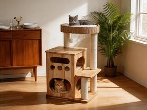 Wholesale Luxury Solid Wood Storage Tower OEM ODM Custom Logo Sisal Scratching Post Handwoven Basket Easy Clean Waterproof - Product Image 3