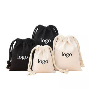 Durable Eco Friendly Cotton Canvas <b>Drawstring</b> Bag Custom Logo Reusable Sack Backpack for Gym Travel Shopping and Promotion - Product Image 1