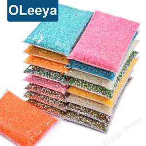 Oleeya-ss6-ss30 de resina AB para manualidades, piedras planas de gelatina de todos los tamaños, diamantes de imitación de cristal para manualidades DIY