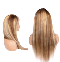 Perruque sans colle transparente Cuile 360 HD 13x4 en cheveux brésiliens Remy vierges à 100 %, densité 250 %, couleur méchée