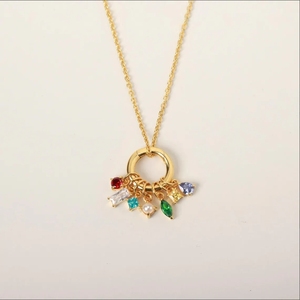 Collar con Piedra de Nacimiento para el Día de la Madre, <span class=keywords><strong>se</strong></span> Puede Comprar por Separado, Cadena de Acero Inoxidable Resistente al Agua, Joyería Brillante, Joyería Eterna - Product Image 1