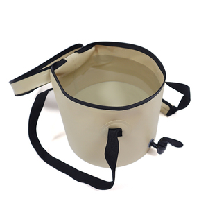Seau de camping et de pêche pliable multifonctionnel en PVC avec couvercle à fermeture éclair en maille et robinet pour le lavage de la <span class=keywords><strong>vaisselle</strong></span> et la <span class=keywords><strong>randonnée</strong></span> - Product Image 4