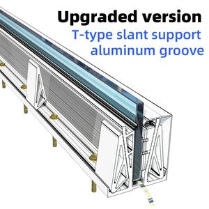 Ringhiere in Vetro Senza Telaio con Design a Rinforzo Diagonale, Cornice in Alluminio e Canali Visibili per Balconi - Product Image 5
