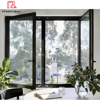 Ventanas de Aluminio de Doble Panel con Diseño Moderno, Ventana Abatible de Aluminio y Vidrio con Diseño Moderno Personalizado