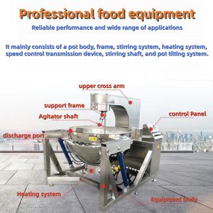 Marmite de cuisson industrielle automatique avec agitation auto-rotative, sans angles morts et inclinaison hydraulique à 360°. Rotation - Product Image 3