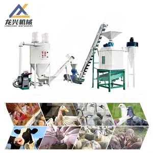 500 Kg/H Pellet Feed Production Manufacturing Plant Flat Die Type Small Feed Mill Making Line