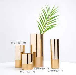 Light Golden series metal vases for flower arrangement