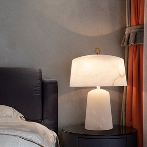 Lámpara de mesa minimalista moderna con luz de mármol español, bombilla LED E27, 220V, decoración nórdica, accesorio de iluminación para mesita de noche y dormitorio - Product Image 3