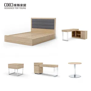 Foshan Factory Wholesaler 5 Star Modern Luxury Bedroom Wooden Bed Room Furniture for Hotel