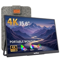 Monitor Portátil Secundario de 15.6 Pulgadas 4K UHD, Montable en Pared, Pantalla Plana Mate Antideslumbrante, Ahorra Espacio en el Escritorio