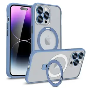 Shockproof Clear Magnetic Wireless Charge Ring Stander Case For iPhone 15 Pro 15 Plus 15 Soft Cover