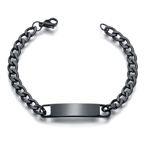 Bracciale Minimalista in Acciaio Inossidabile con Incisione Personalizzata, Catena Cubana da Uomo con Barra ID, Nome Inciso su Acciaio Inossidabile - Product Image 4