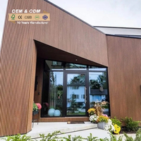 Panneau mural rainuré en WPC, revêtement extérieur imperméable en PVC à grain de bois, bardage décoratif extérieur cannelé stratifié