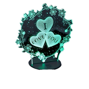 2024 Mới Hiện Đại USB LED 3D Ánh Sáng Ban Đêm 5W <span class=keywords><strong>Acrylic</strong></span> Bầu Không Khí Đèn Phong Cách Anime 3D Illusion Trắng Ấm Cho Trẻ Em Phòng Ngủ Bảng - Product Image 4