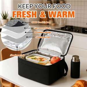 <b>Lunch</b> Bag <b>Insulated</b> Reusable <b>Lunch</b> <b>Box</b> Leakproof Cooler Tote Bag Freezable with Adjustable Shoulder Strap - Product Image 4