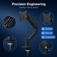 Support d'écran personnalisé OEM à ressort mécanique simple, mouvement complet, VESA 75 100, réglable en hauteur, pour bureau, 17 à 32 pouces