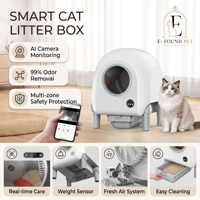 72L 白色智能自清洁大号猫厕所自动除臭涂鸦APP WiFi控制塑料材质多猫识别功能