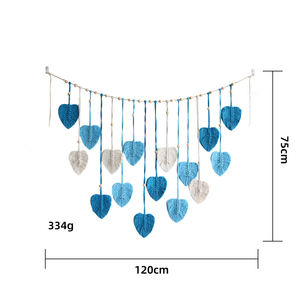 Moderno Boho macramè appeso a parete arazzo con perline di legno fatto a mano in cotone tessuto per la camera da letto decorazioni per la casa matrimoni - Product Image 5