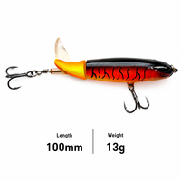 Leurre de pêche flottant articulé Topwater Prop Tail 100mm 13g pour la pêche en surface, leurre dur pour Black-bass, Brochet, Perche, avec hameçon triple