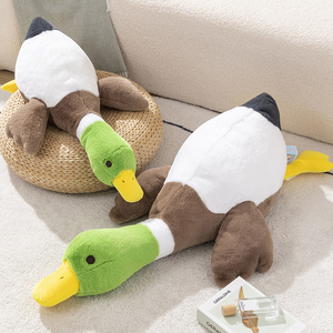Dessin animé canard <span class=keywords><strong>colvert</strong></span> en peluche peluche oreiller jouets réaliste couché vert caneton en forme de poupées Chubby blanc canard peluches - Product Image 2