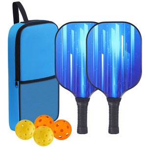 Juego de palas de Pickleball con pelotas y bolsa de transporte, fibra de carbono, antideslizante, para ocio al aire libre, forma estándar, diseño moderno - Product Image 1