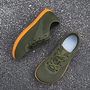 Người đàn ông thoáng khí phẳng duy nhất Trọng lượng nhẹ ren lên tối giản chân chân trần hình dạng đi bộ giày rộng Toe hộp giày - Product Image 2