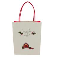 Sac fourre-tout festif personnalisé imprimé, sac cadeau en papier kraft pour Noël, pour l'emballage de cadeaux de fête du Nouvel An