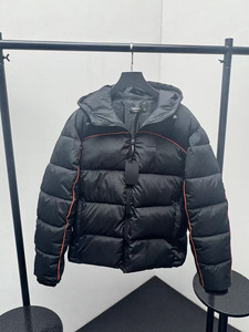 Men's Winter Hooded <b>Jacket</b> with Zipper Custom Outdoor Motorcycle Bomber Embroidered <b>Duck</b> <b>Down</b> Black Quality Thick <b>Jackets</b> - Product Image 2