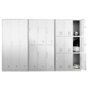 خزانة خزانات من الفولاذ المقاوم للصدأ بـ 12 باب، خزانة لصالة الألعاب الرياضية لتخزين الملابس، خزانة خزانة فولاذية لوكير للموظفين المدرسيين
