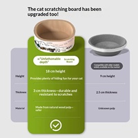 Griffoir et lit combinés pour chat en carton ondulé renforcé, durable, résistant aux griffures, anti-déchirure, style mignon, outil de ponçage des ongles