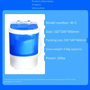 Mini-laveuse portable semi-automatique C 4,5 kg pour vêtements de bébé avec fonction séchage, version anglaise, seau en plastique - Product Image 2