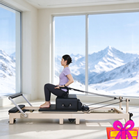 Reformer Pilates en Bois de Qualité Professionnelle, Réglable, Robuste, avec Support de Poids, Fabrication Artisanale pour Pilates Professionnel