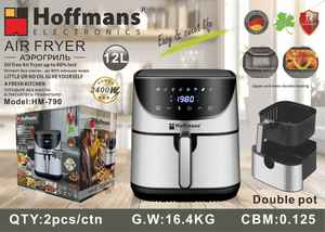 <span class=keywords><strong>Friteuse</strong></span> à air électrique 2400W, grande capacité 12L, avec chauffage supérieur et inférieur, écran tactile numérique, multifonction, robuste - Product Image 5