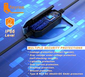 Chargeur mobile pour véhicule électrique Feyree Type 1 7kW 32A, courant réglable, 220V, avec application WiFi et adaptateur pour utilisation en extérieur - Product Image 5