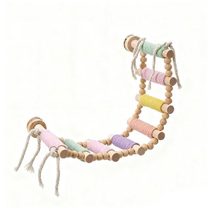 Macaron Kleur Katoenen Touw Ladder-Kauwbare Papegaai Klimspeelgoed Anti-Angst Vogelkooi Decoratie Baars Voor Kleine Vogels - Product Image 3