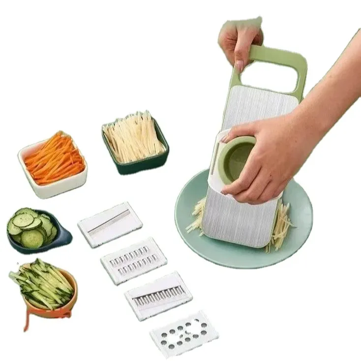 OEM Fábrica De Aço Inoxidável Hand Held Vegetal Slicer Para O Corte De 6 Lâminas