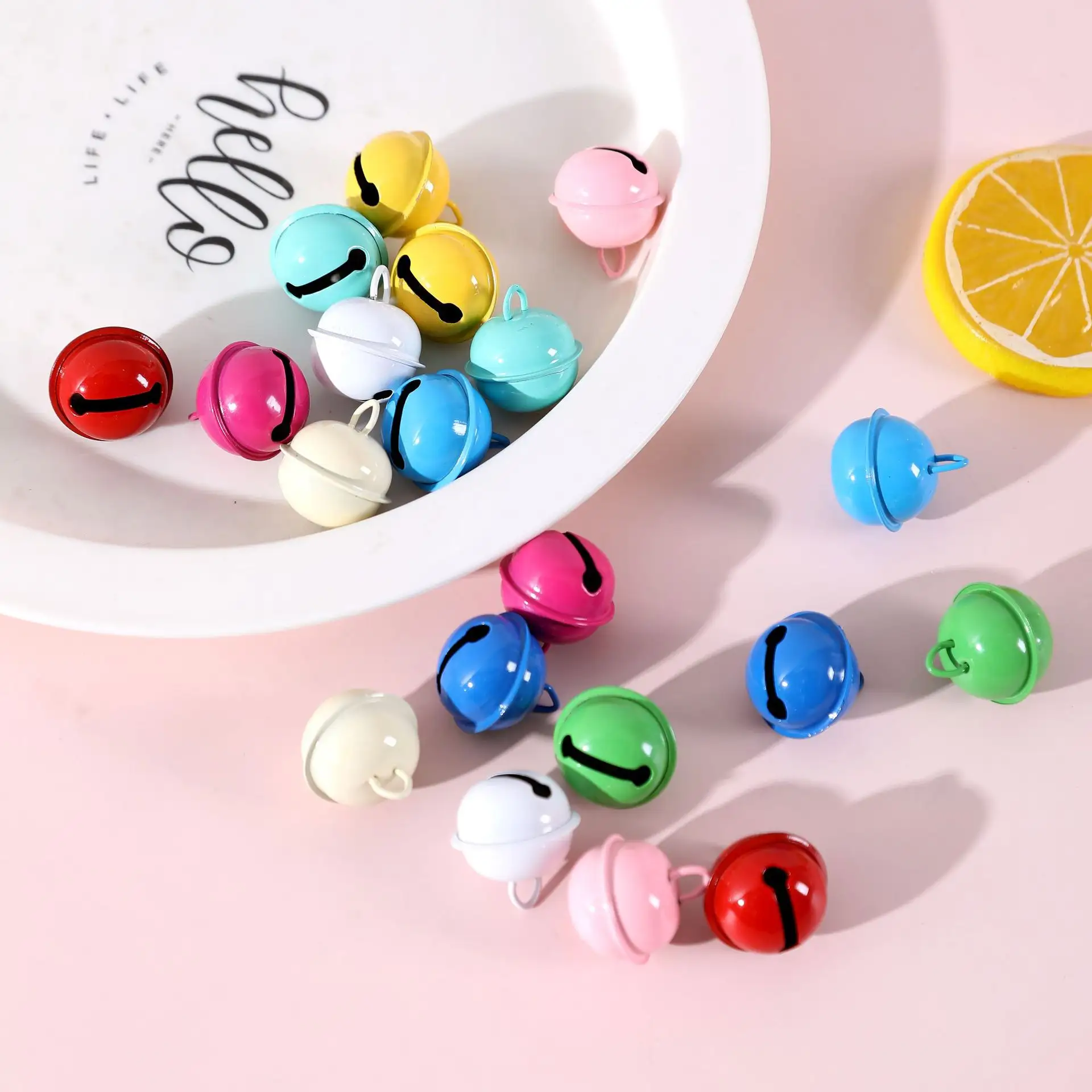 Hot Sale New Colorful Candy Color Metal Round Mini Bell 22mm Bell Diy Christmas Tree Decoration Process Accessories Bell