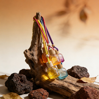 Bouteille en verre vide diffuseur de parfum d'ambiance pour voiture, 8 ml, carrée, colorée, à clipser sur grille d'aération, pour huiles essentielles