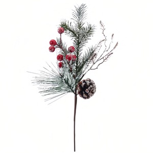 レッドベリーパインニーニードルステム人工クリスマスベリーの装飾品クリスマスガーランド花輪装飾品
