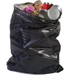 Sacos de lixo industriais reutilizáveis, sacos de lixo pretos extra grandes e resistentes, com forte eliminação ambiental, custo de atacado