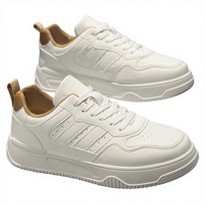 Baskets décontractées respirantes en maille à lacets pour hommes, semelle épaisse en EVA, blanches, tendance étudiante - Product Image 2