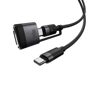 Type-c mâle vers USB C câble 240W PD câble de charge rapide 140W Type C câble de charge magnétique en nylon à 3 têtes pour ordinateurs portables <span class=keywords><strong>Macbook</strong></span> - Product Image 2
