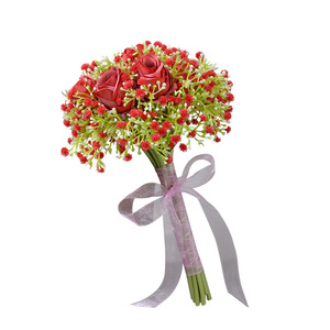 Bouquet de roses artificielles et de gypsophile Dongchen Crafts, fleurs en soie de 10 cm à 30 cm, accessoire de décoration de mariage - Product Image 5
