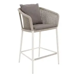 Minimally High Height Bar Chairs Hotel Patio Outdoor Garden Woven Rope Furniture Restaurant Bistros Park Living Room Use