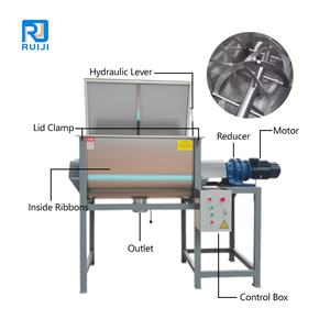 Mesin Pencampur <span class=keywords><strong>Horizontal</strong></span> <span class=keywords><strong>Ribbon</strong></span> <span class=keywords><strong>Mixer</strong></span> untuk Bubuk Minuman Cokelat Kopi Protein Kedelai Teh Susu - Product Image 5