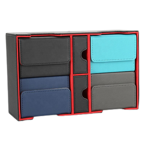 Boîte à cartes multifonction en cuir PU Étui à rabat pour jeux de société 400 Rangement de cartes pour jouer - Product Image 1