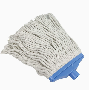 Serpillère en tissu de <span class=keywords><strong>coton</strong></span> avec manche en acier inoxydable à 4 sections et 2 têtes de serpillère en <span class=keywords><strong>coton</strong></span> réutilisables, blanches, pour le nettoyage des sols - Product Image 1